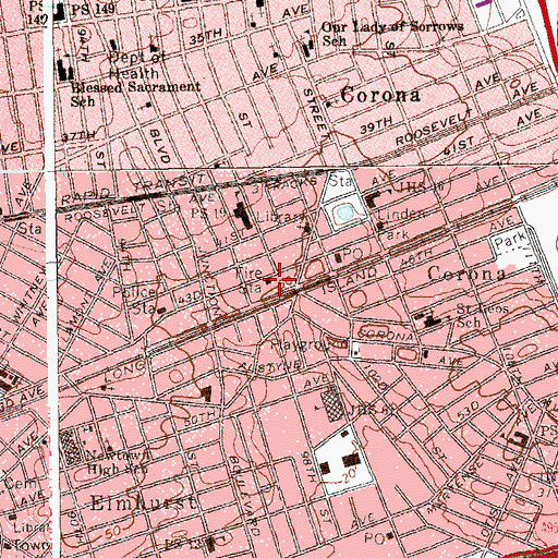 Topographic Map of Fire Department New York Engine 289 Ladder 138, NY