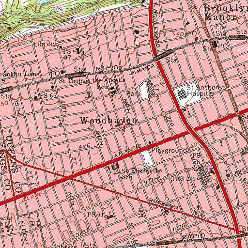 Topographic Map of Fire Department New York Engine 293, NY
