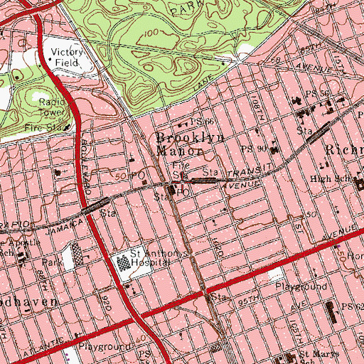 Topographic Map of Fire Department New York Engine 294 Ladder 143, NY