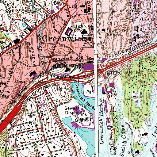Topographic Map of Horseneck Brook, CT
