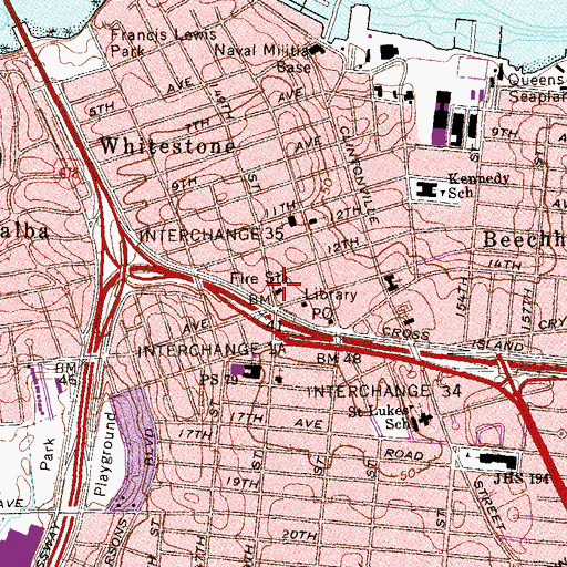 Topographic Map of Fire Department New York Engine 295 Ladder 144, NY