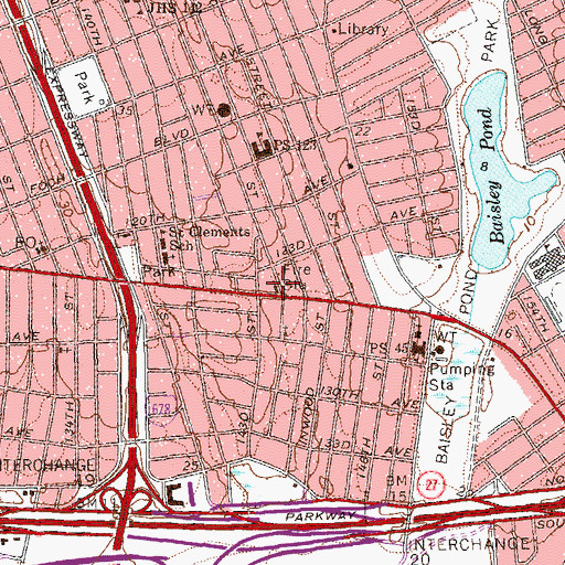 Topographic Map of Fire Department New York Engine 302 Ladder 155, NY