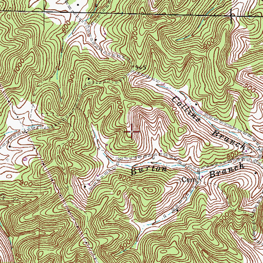 Topographic Map of Burton Cemetery, KY
