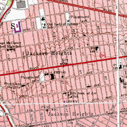 Topographic Map of Fire Department New York Ladder 154 Engine 307, NY