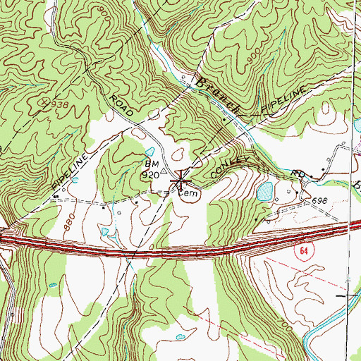 Topographic Map of Caskey Cemetery, KY