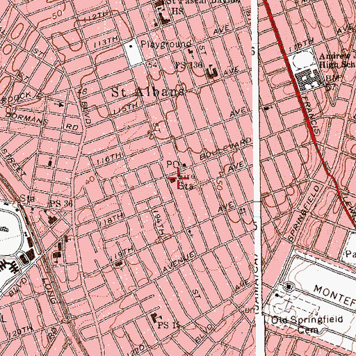 Topographic Map of Fire Department New York Battalion 54 Engine 317 and Ladder 165, NY