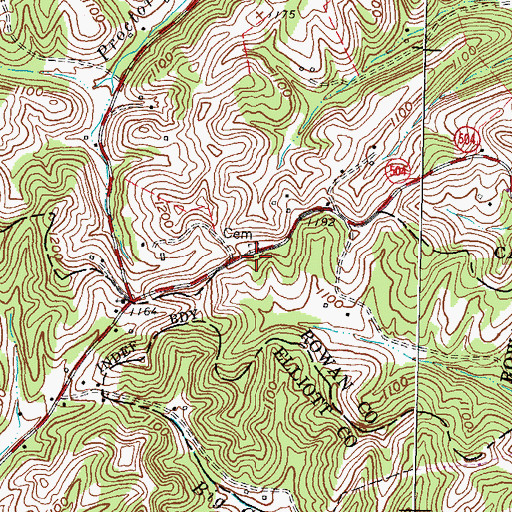 Topographic Map of Catron Cemetery, KY