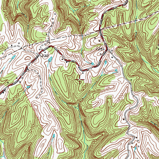 Topographic Map of Caudill South Cemetery, KY