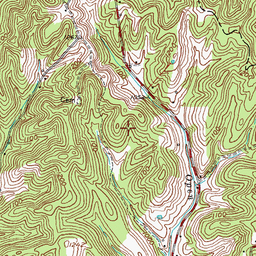 Topographic Map of Christian Cemetery, KY