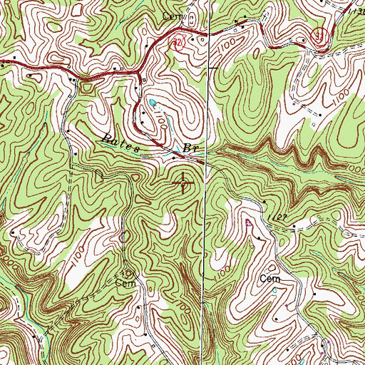 Topographic Map of Clark Cemetery One, KY