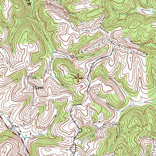 Topographic Map of Conn-Evans Cemetery, KY