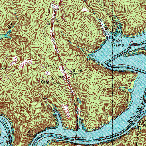 Topographic Map of Cornett Cemetery, KY