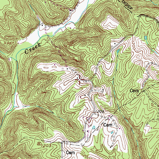 Topographic Map of Crisp Family Cemetery, KY