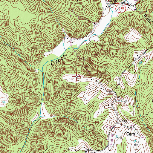 Topographic Map of Crisp Farm Cemetery, KY