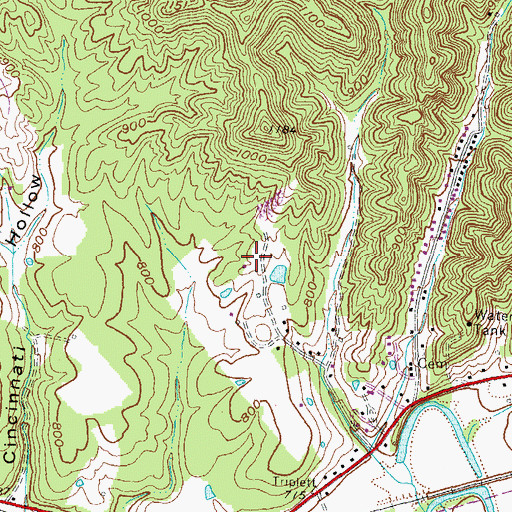 Topographic Map of Davis Cemetery One, KY