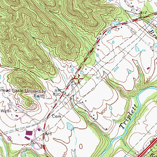 Topographic Map of Davis Cemetery Two, KY