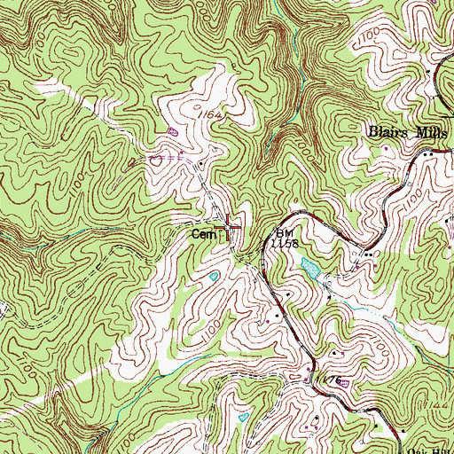 Topographic Map of Day Cemetery, KY