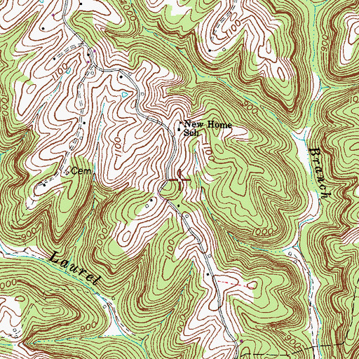 Topographic Map of DeHart Cemetery One, KY