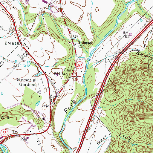 Topographic Map of DeHart Cemetery Two, KY