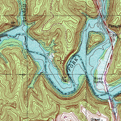 Topographic Map of Ellington Cemetery, KY