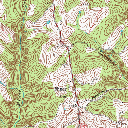Topographic Map of Epperheart Cemetery, KY