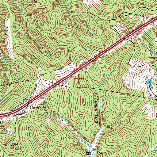 Topographic Map of Fitzpatrick Cemetery, KY