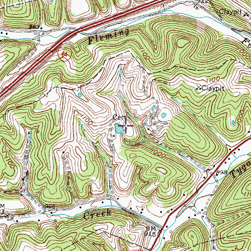 Topographic Map of Barney Fultz Cemetery, KY