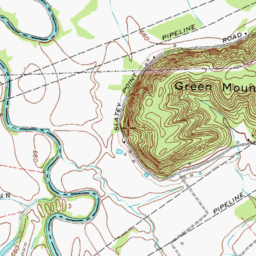 Topographic Map of Green Cemetery, KY