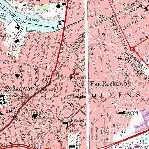 Topographic Map of New York Ladder Company 134, NY