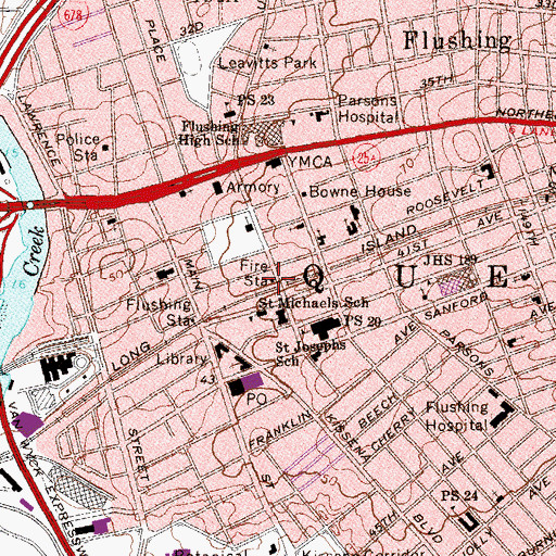 Topographic Map of New York Ladder Company 129, NY