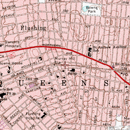 Topographic Map of Fire Department New York Engine 274 Battalion 52, NY