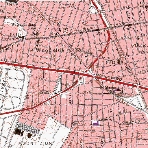 Topographic Map of Fire Department New York Engine 292 Rescue 4, NY
