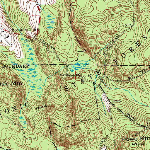 Topographic Map of Housatonic State Forest, CT
