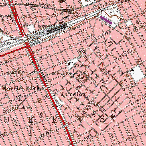 Topographic Map of Fire Department New York Engine 303 Ladder 126, NY