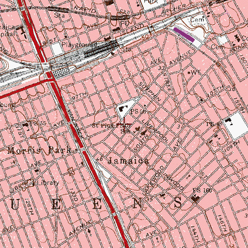 Topographic Map of New York Ladder Company 126, NY