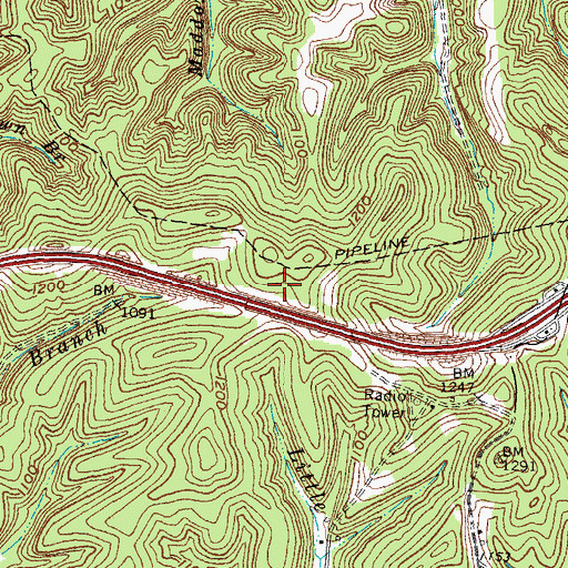 Topographic Map of Hankins Cemetery, KY