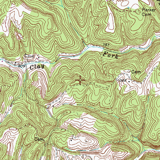 Topographic Map of Hanshaw Cemetery, KY