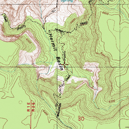 Topographic Map of Hermit Basin, AZ