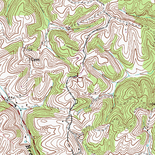 Topographic Map of Henderson Cemetery, KY