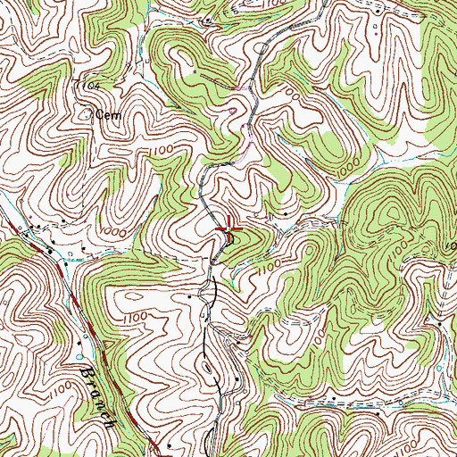 Topographic Map of Henerson Ridge Cemetery, KY