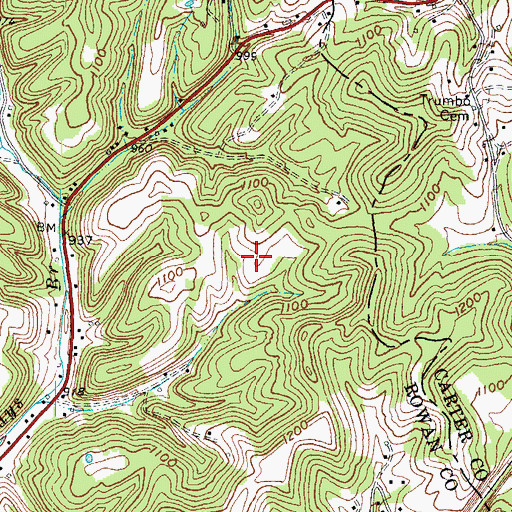 Topographic Map of Hiatt Cemetery, KY