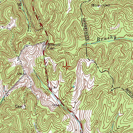 Topographic Map of Hinton Cemetery, KY