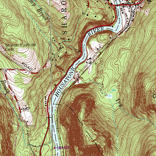 Topographic Map of Housatonic Valley, CT