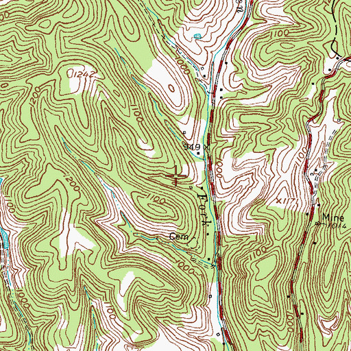 Topographic Map of Howard-Smith Cemetery, KY