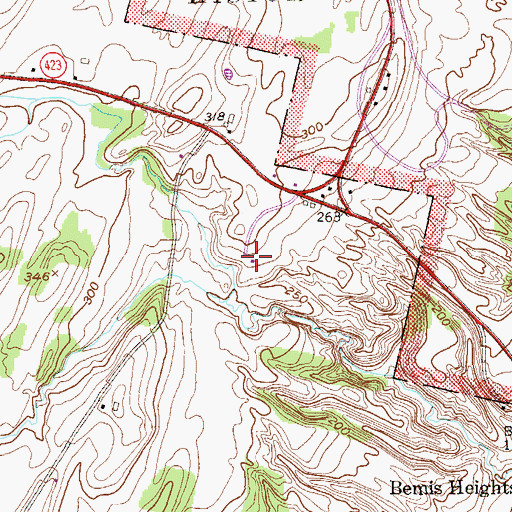 Topographic Map of Gate's Headquarters, NY