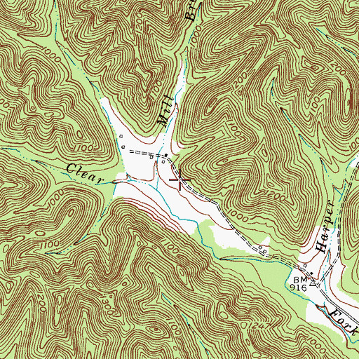 Topographic Map of Humphries Cemetery, KY