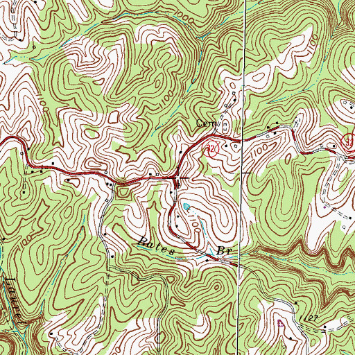 Topographic Map of Ison Cemetery, KY