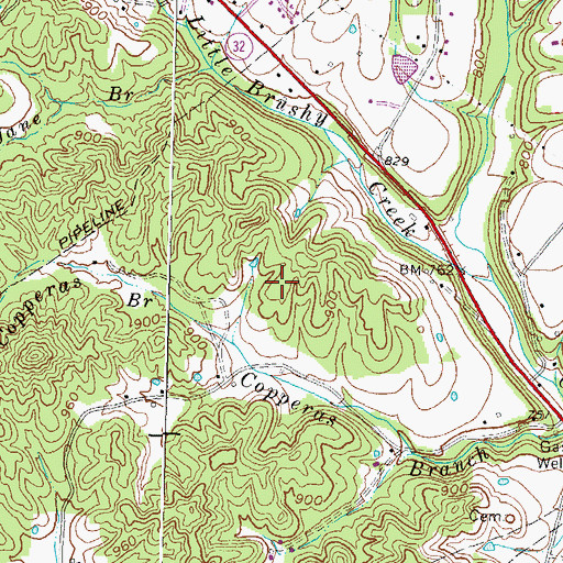 Topographic Map of C Jackson Cemetery, KY