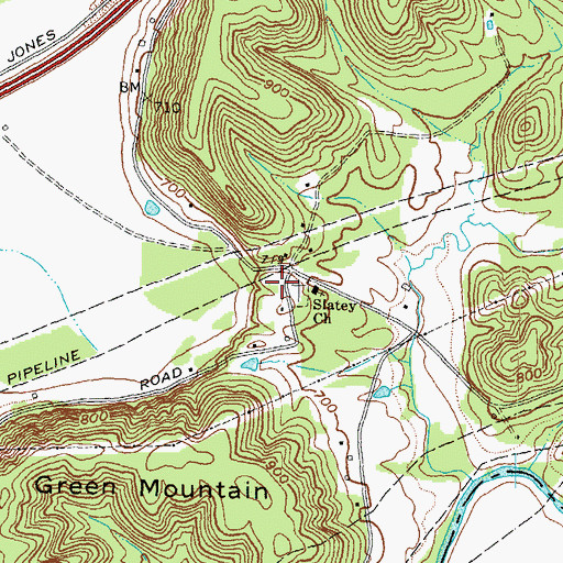 Topographic Map of James-Jones Cemetery, KY
