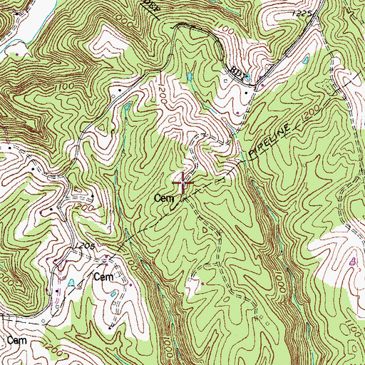 Topographic Map of Jennings Cemetery, KY